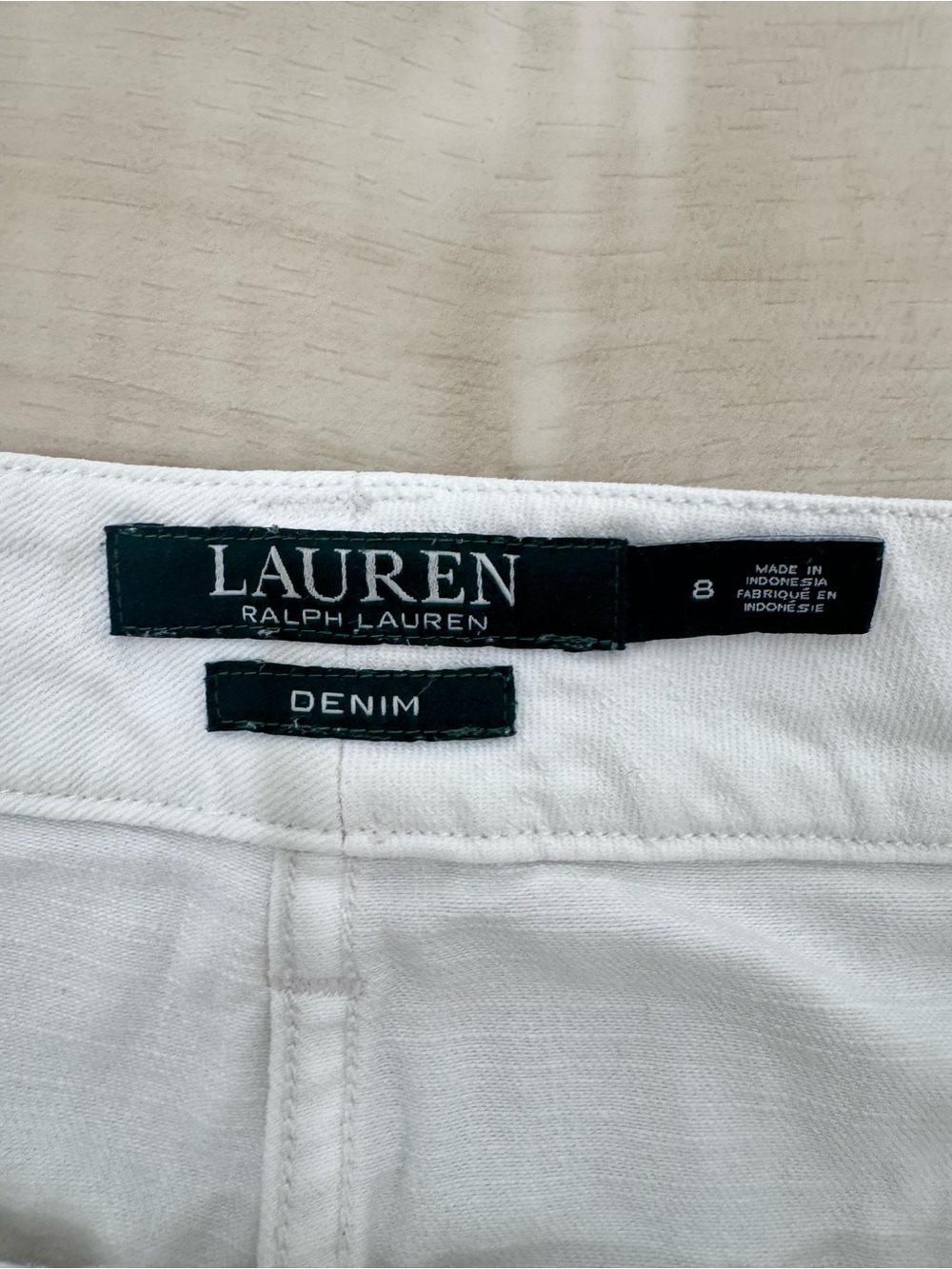 Lauren Ralph Lauren Denim Button Down long Skirt white silver buttons Sz 8 - Picture 8 of 8